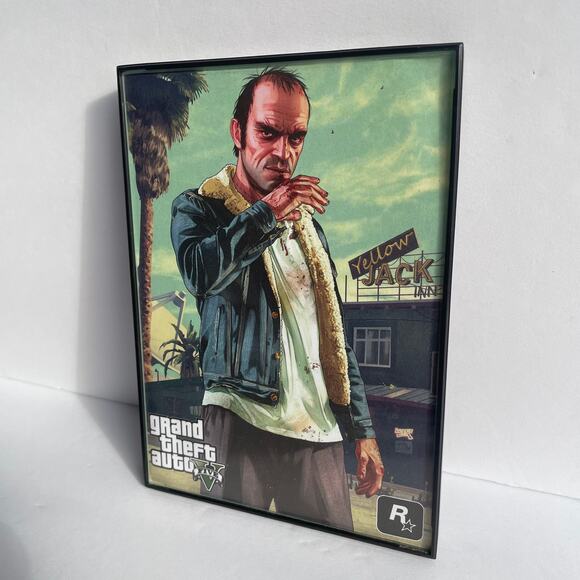 2 Framed Gamer Pictures Grand Theft Auto Gaming Art Card 7 x 5 - Picture 4 of 5